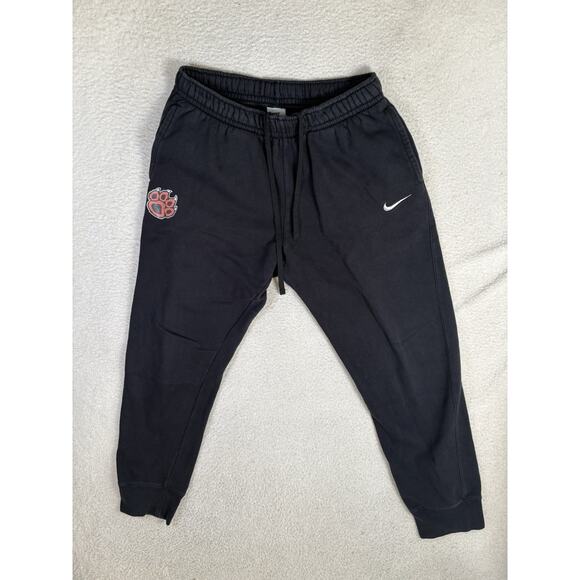 Nike Jogger Sweatpants Mens Medium Black Club Fleece CJ1616-010 Tiger Paw Logo - Picture 1 of 16